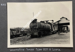 Locomotive Texas Type 801 à Luena - Construction Du Chemin De Fer Congo Belge - 1955 - 10,5 X 7 Cm - Trains