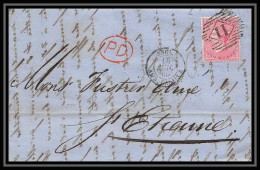 35268 N°16 Victoria 4p Rose London St Etienne France 1860 Cachet 11 Lettre Cover Grande Bretagne England - Covers & Documents