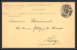 75526 N°19 Lion Couché 5c Vert Bruxelles Liège 1892 Entête Journaux Istace & Kats Entier Postal Stationery Belgique - Cartes Postales 1871-1909