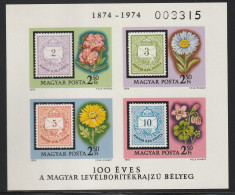 HONGRIE - BLOC N°111 ** NON DENTELE (1974) Centenaire Du Timbre / Fleurs - Blocks & Sheetlets