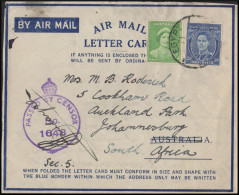 PM 90 - 21/3/1942 - Military Post. Letter Card Sent From Egypt  To South Africa. English Censorship. EGYPT 71. - Lettres & Documents