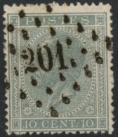[O SUP] N° 17A, Superbe Obl Centrale 'LP201' Lilles-St-Hubert, Coba +15€ - 1865-1866 Profilo Sinistro