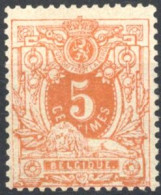 [** SUP] N° 28B, 5c Ocre-rouge Vif (jolie Nuance Orange) - Fraîcheur Postale. Rare - Cote: 575€ - 1869-1883 Leopoldo II