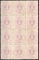 [** SUP] N° 29a, 8c Lilas En Bloc De 12 Avec Bon Centrage Général. Rare Et Superbe- Fraîcheur Postale - Cote: 7800€ - 1869-1883 Leopold II