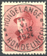 [O SUP] N° 168, 10c Rouge - Obl Concours Bilingue '* Hondelange *' - 1919-1920 Albert Met Helm