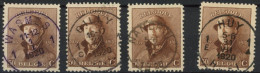 [O SUP] N° 174, 50c Brun, Lot De 4 Ex - Obl Choisies - Cote: 52€ - 1919-1920 Albert Met Helm