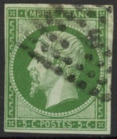 [O TB] N° 12b, 5c Vert-foncé Bien Margé - Cote: 240€ - 1853-1860 Napoléon III