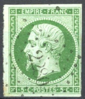[O TB] N° 12, 5c Vert Margé Et TB Obl 'PC2280' Nogent Le Rotrou - Cote: 100€ - 1853-1860 Napoléon III