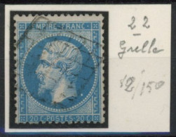 [O SUP] N° 22, Superbe Obl Grille - Cote: 60€ - 1862 Napoléon III.