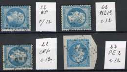 [O SUP] N° 22, Sélection D'oblitérations Sur 4 Timbres - 1862 Napoléon III.