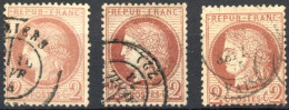 [O SUP] N° 51, Lot De 3 Exemplaires - Nuances - Cote: 100€ - 1871-1875 Ceres