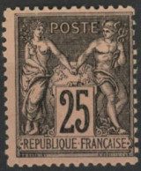 [** SUP] N° 97, 25c Noir Sur Rose Type II - Cote: 180€ - 1876-1898 Sage (Type II)