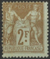 [** TB] N° 105, 2F Bistre Sur Azuré. Décentré Mais Frapicheur Postale - Cote: 300€ - 1876-1878 Sage (Type I)