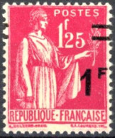 [** SUP] N° 483-cu, 1F/1f25 Rouge - Surcharge à Cheval - Sin Clasificación