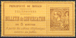 [** SUP] Téléphone N° 1, 50c Brun/jaune - Fraîcheur Postale - Cote: 575€ - Teléfono