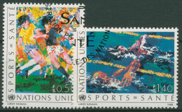 UNO Genf 1988 Gesundheit Sport Fußball Schwimmen 169/70 Gestempelt - Used Stamps