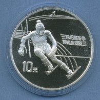 China 10 Yuan 1991 Olympia Skifahren, Silber, KM 296 PP In Kapsel (m4784) - China