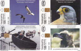 GREECE - Birds, Set Of 4 Cards, Greek Ornithology Society/Endangered Bird Species, 12/98, Used - Otros & Sin Clasificación