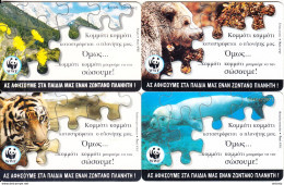 GREECE(chip) - Set Of 4 Cards, WWF(Nature, Bear, Tiger, Seal), 03/98, Used - Sonstige & Ohne Zuordnung