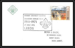 Lettre (cover) Scout (jamboree) - 25 - Grande Bretagne (great Britain) - Diamond Jubilee Year 1911/1971 Leeds - Covers & Documents