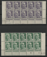 N° 883 + 884 Marianne De Gandon 2 Blocs De 10 Valeurs + Coin Daté Neufs ** (MNH) Voir Suite - 1950-1959