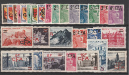 Réunion - CFA - YT N° 281 à 306 ** - Neuf Sans Charnière - 26 Valeurs - 1949 1952 - Nuevos