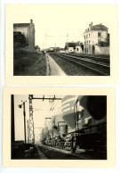 LOT De 2 PHOTOS ( Photo Originale ) Gare De VILLEFRANCHE SUR SAONE 69 Rhône ( Train Le Mistral + à Identifier ) - Trains