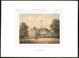 Lithographie St. Ulrich, Kreis Querfurth, Farblithographie Aus Duncker 1865, 28 X 38cm  - Lithographies