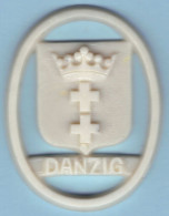 III. Reich Orig. WHW Abzeichen "Danzig" Plastik -weiß,I/II - Deutsches Reich