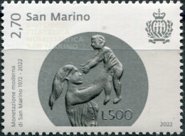 San Marino 2022. 50th Anniversary Of Modern Coinage In San Marino (MNH OG) Stamp - Neufs