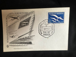 CM) 1957. ARGENTINA. FDC. INTERNATIONAL LETTER WEEK, WITH XF STAMP - Argentina