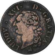 France, Louis XVI, Sol, 1791, Rouen, 2ème Semestre, Cuivre, TTB, Gadoury:350 - 1774-1791 Louis XVI