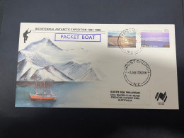 11-6-2024 (44) Australian Bicentenary - Bicentennial Antarctic Expedition 1987-1988 (Packet Boat AAT Stamp P/m) - FDC