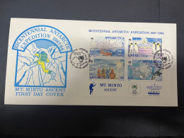 11-6-2024 (44) Australian Bicentenary - Bicentennial Antarctic Expedition 1987-1988 (Antarctica M/s Of 4 Stamps) - FDC