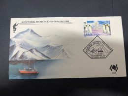 11-6-2024 (44) Australian Bicentenary - Bicentennial Antarctic Expedition 1987-1988 (Antarctica Stamps 2 Of 4) - FDC