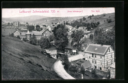 AK Schmiedefeld /Kr. Schleusingen, Ortsansicht Mit Strasse Aus Der Vogelschau  - Schmiedefeld