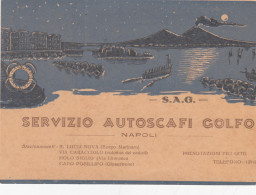 NAPOLI-S.A.G SERVIZIO AUTOSCAFI GOLFI-NO CARTOLINA  -ANNO 1940-50-VEDERE RETRO - Napoli (Naples)
