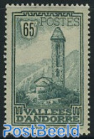 Andorra, French Post 1932 65c, Stamp Out Of Set, Unused (hinged), Religion - Churches, Temples, Mosques, Synagogues - Neufs