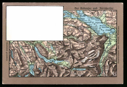 Relief-AK Landkarte Der Region Zwischen Bodensee Und Zürich-See  - Maps