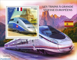Chad 2023 European Speed Trains, Mint NH, Transport - Railways - Art - Architecture - Andere & Zonder Classificatie