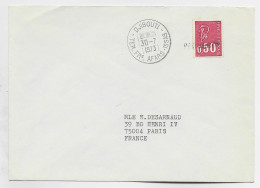 BEQUET 50C GRIFFE PAQUEBOT LETTRE  COVER + TAD DJIBOUTI 30.7.1973 TERR FR AFARS ISSAS - 1971-1976 Marianne Van Béquet