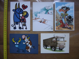 Lot CARTES POSTALES Humour VACHES TOROS CORRIDA TAUREAUX - Taureaux