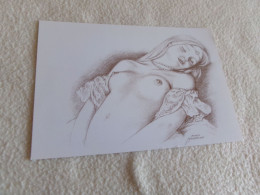 BELLE ILLUSTRATION  EROTIQUE.."VENUS ENDORMIE, ETUDE EN SANGUINE."  DESSIN D'EMILE MUSTACCHI - Meunier, G.