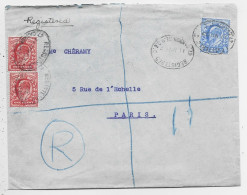 ENGLAND ONE PENNYX2+ 2 1/2D LETTRE COVER REGISTERED LONDON 1903 TO FRANCE - Storia Postale