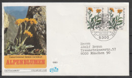 BRD: 1983, FDC Fernbrief In MeF, Mi. Nr. 1189, Wohlfahrt: Alpenblumen, 60+30 Pfg. Krainer Greiskraut.  ESoStpl. BONN 1 - 1981-1990