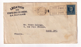Lettre Habana 1939 Légation Des États Unis Du Brésil La Havane Cuba Brazil Brasil Stamp Calixto García - Storia Postale