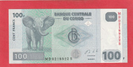 BANQUE CENTRALE DU CONGO  .  100 FRANCS  .  30-06-2013  .  N°  MD 0218922 S  .  2 SCANNES  .  ETAT LUXE / UNC - Democratische Republiek Congo & Zaire