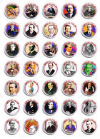 35 X Guglielmo Marconi BADGE BUTTON PIN SET  (1inch/25mm Diameter) - Personaggi Celebri