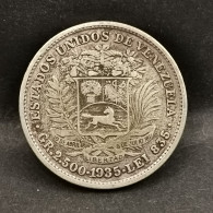 1/2 BOLIVAR  ARGENT 1935 SIMON BOLIVAR VENEZUELA / SILVER - Venezuela