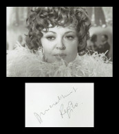 Régine (1929-2022) - Page De Livre D'or Signée En Personne + Photo - Paris 1987 - Sänger Und Musiker